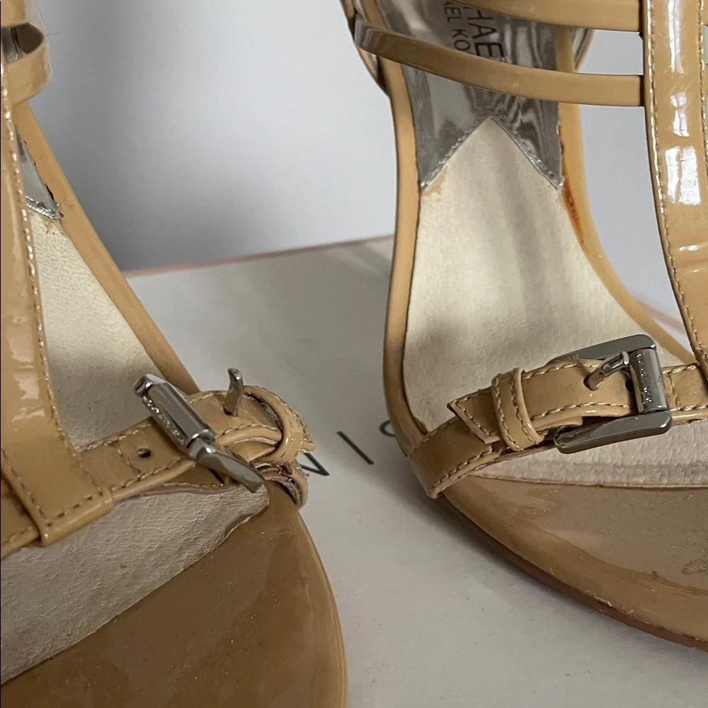 MK 7 Women’s Strappy High Heel Sandals in Beige - Fashion Heel